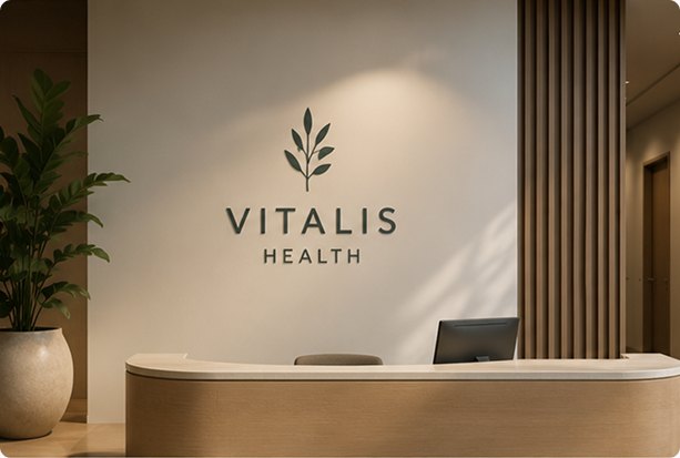 Vitalis Health reception sign