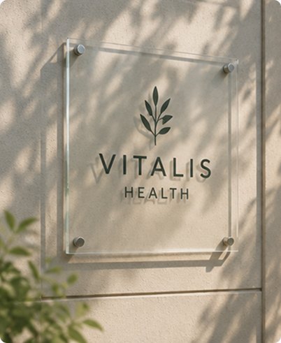 Vitalis Health acrylic sign