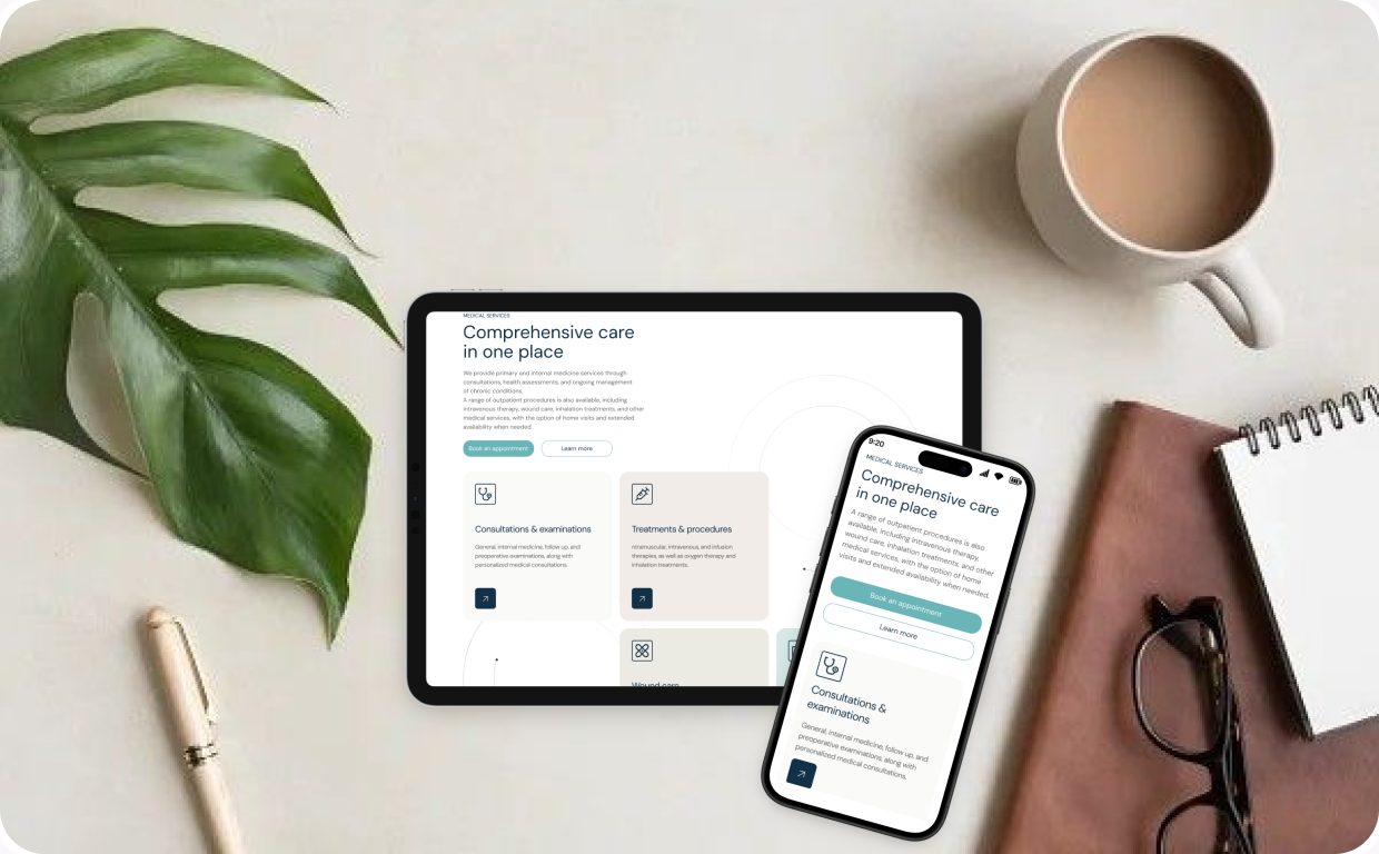 Vitalis Health website on tablet and phone