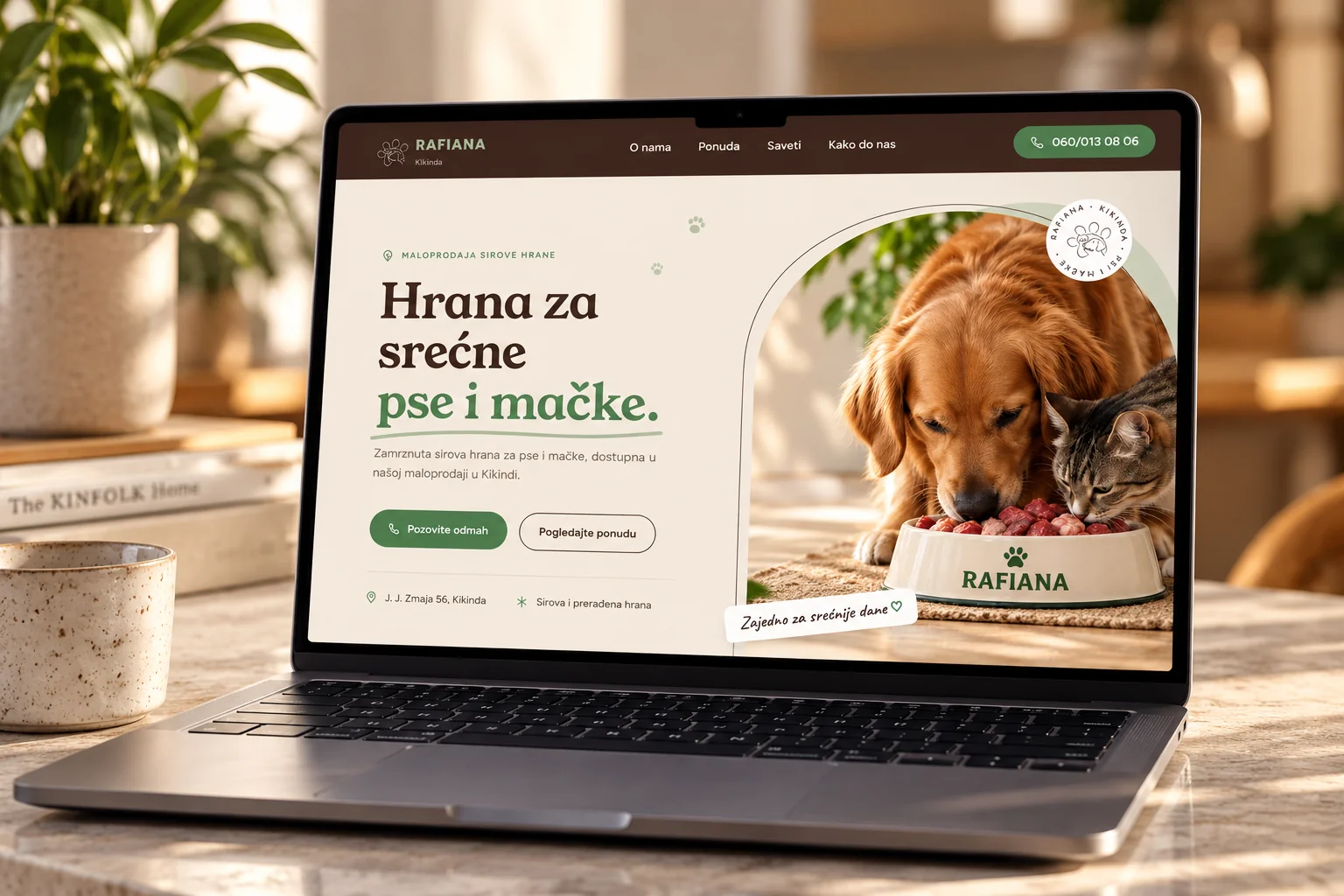 Sajt Rafiana Kikinda na laptopu