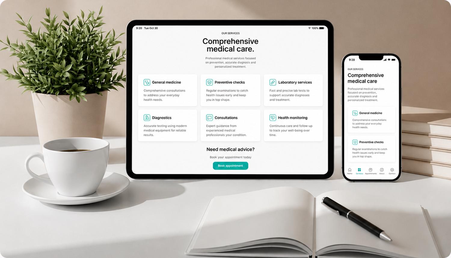 Verde Clinic website across devices