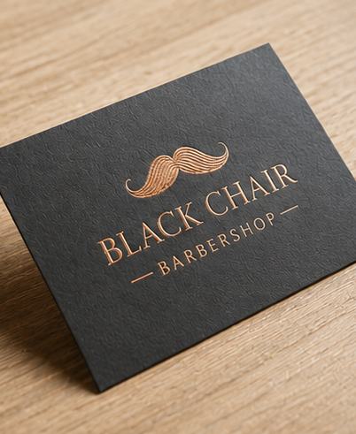 Black Chair Barbershop business card