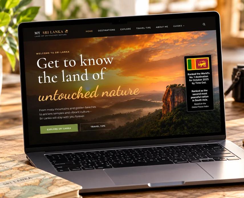 Sajt My Sri Lanka Magazine na laptopu