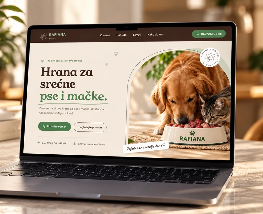 Sajt Rafiana Kikinda na laptopu