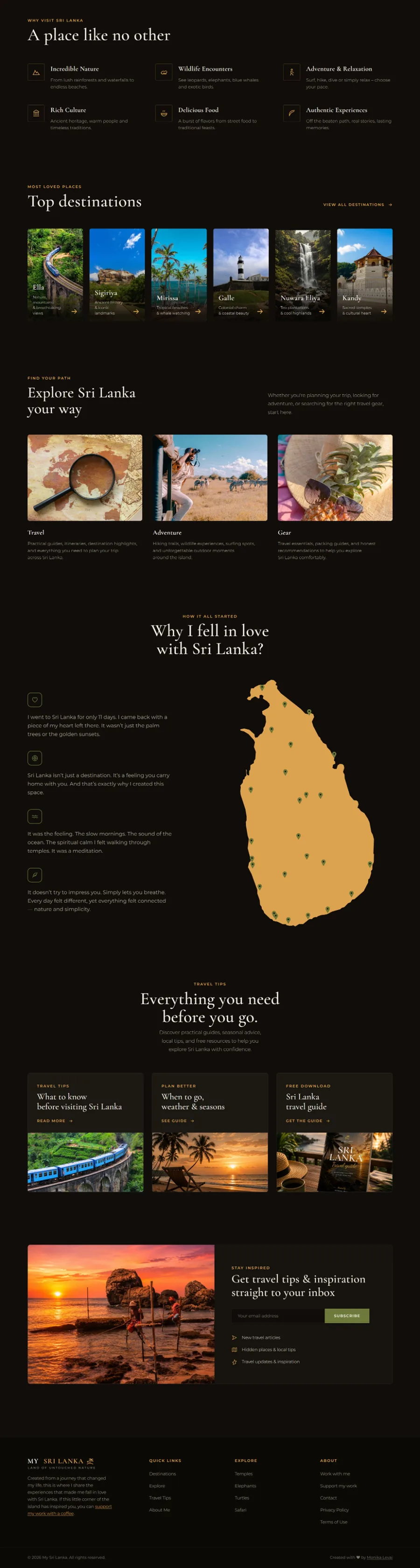 Kompletan dizajn početne stranice My Sri Lanka Magazine